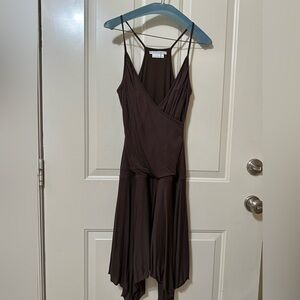 To the Max Chocolate Asymmetrical Dress